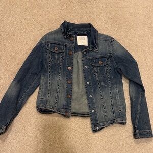 77kids Blue Denim Jacket with Button Accents